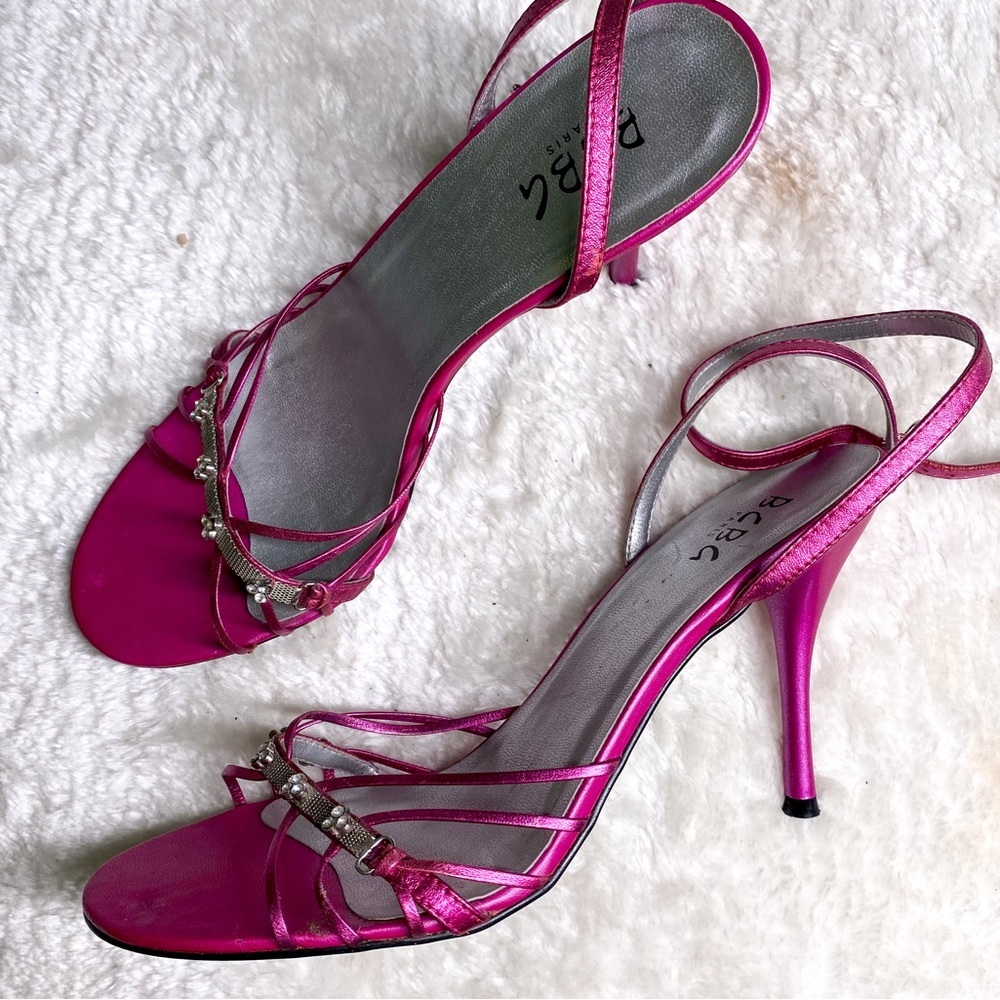 BCBG Girls Fuchsia Pink Pumps Rhinestones